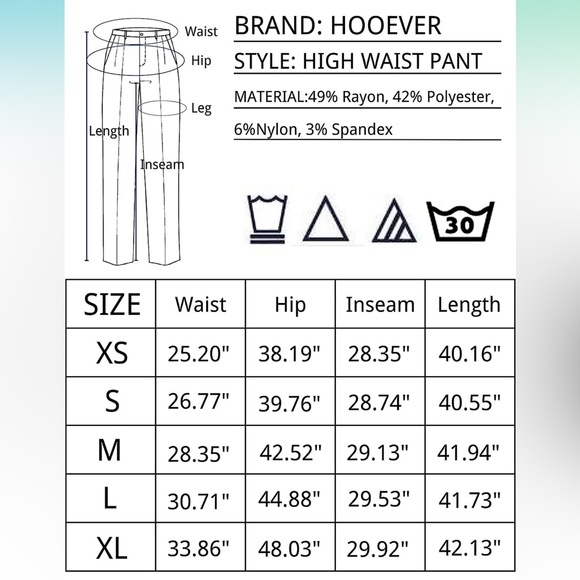 NWT Casual High Waisted Wide Leg Pants Button Up Straight Leg Trousers SZ M - Picture 6 of 6